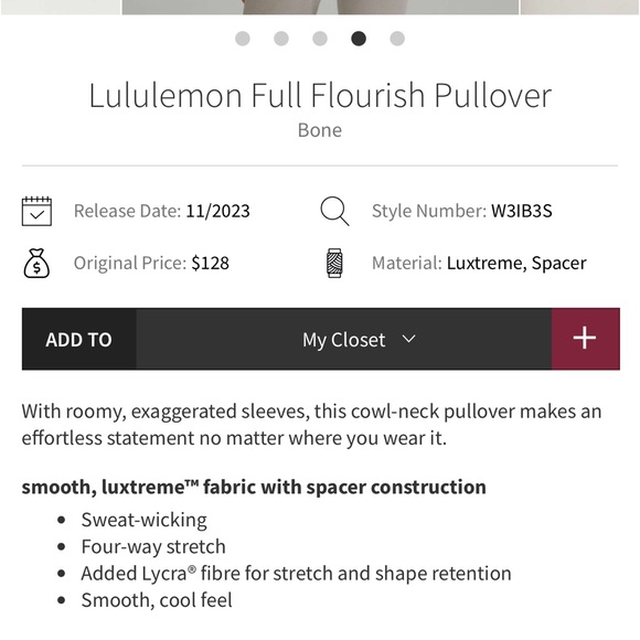 Lululemon Full Flourish Pullover - Picture 3 of 6